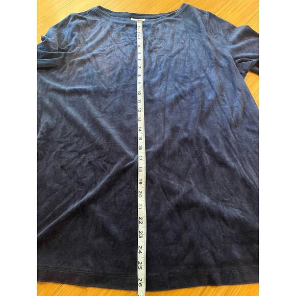 Pure Jill Blue Tunic Shirt Women XL Velvet Fairy Lagenlook Cottage Grandma Core - Picture 6 of 11